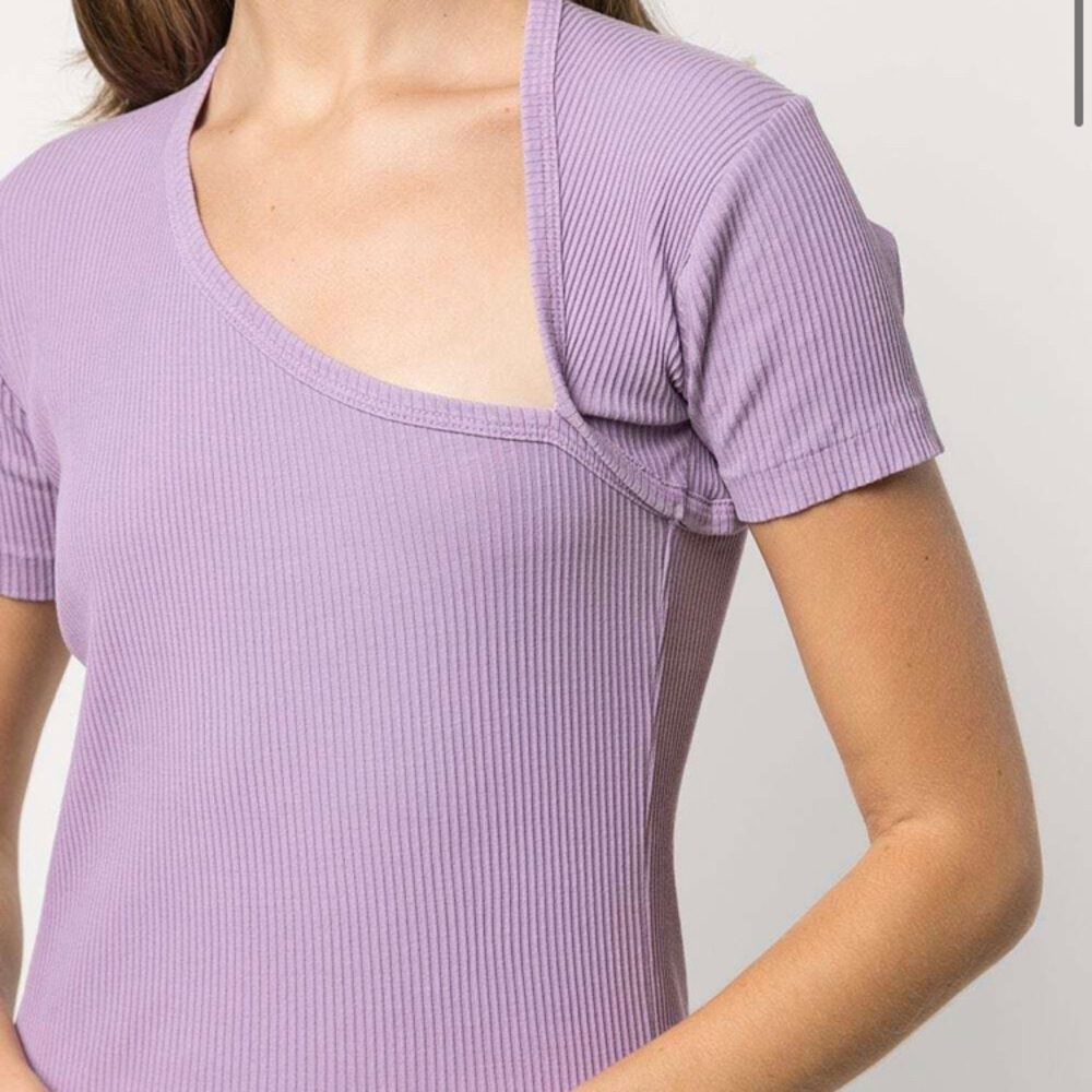 John Elliott Supima Asymmetrical Cutout Tee - Picture 2 of 9
